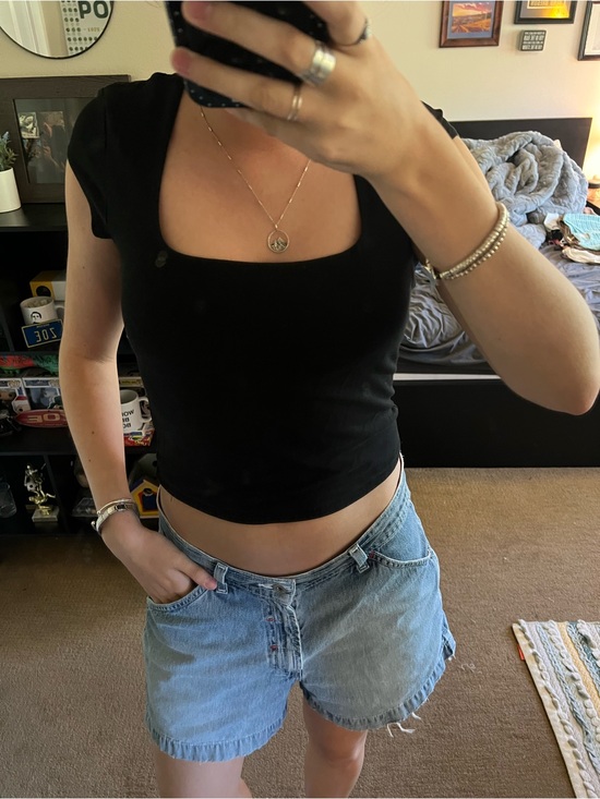 Garage Tops - Black square neck top